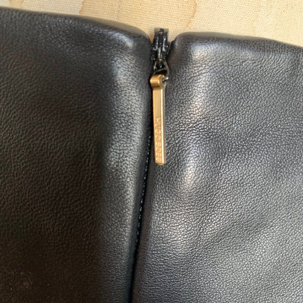 Hugo Boss Black Lambskin Leather Pencil Skirt Womens Size 4 - Picture 4 of 12